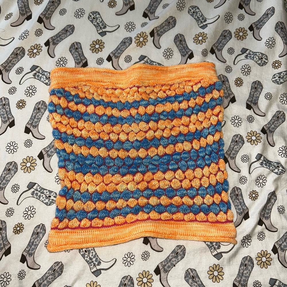 Urban Outfitters Orange Blue and Pink Knit Tube Top